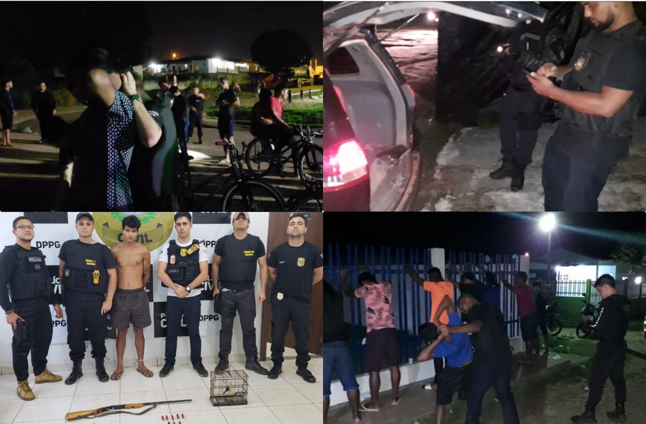 POLÍCIA CIVIL DO AMAPÁ REALIZA 10 PRISÕES E ENCAMINHA 12 MENORES AO CONSELHO TUTELAR DURANTE OPERAÇÕES EM PORTO GRANDE E FERREIRA GOMES